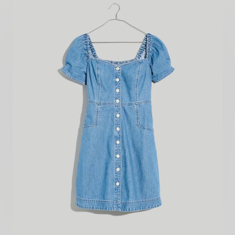 Madewell Denim Puff-Sleeve Mini Dress